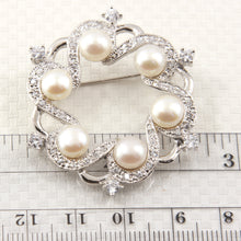 Load image into Gallery viewer, 9700102-Handcrafted-White-Pearl -Circle-Design-Brooch-Pin