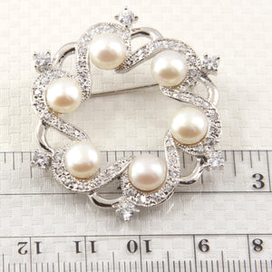 9700102-Handcrafted-White-Pearl -Circle-Design-Brooch-Pin