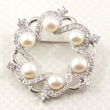 Load image into Gallery viewer, 9700102-Handcrafted-White-Pearl -Circle-Design-Brooch-Pin