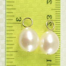 Load image into Gallery viewer, P15250-10-Pair of 9.5-10mm White Pearl; 14k Yellow Gold 5mm Eye Pin for Hoop Earrings
