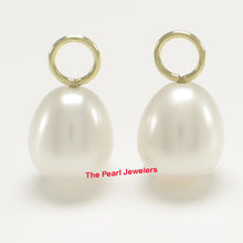Load image into Gallery viewer, P15260-8-Pair of 8-8.5mm White Pearl; 14k Yellow Gold 4mm Eye Pin for Hoop Earrings