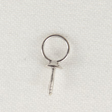 Load image into Gallery viewer, P1559W-14k-White-Solid-Gold-Eye-Pin-4.5mm-Ring-Plain-Pad-Findings-Good-for-DIY