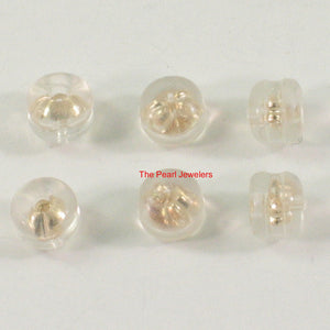 P1602-3-Package of 3 Pairs 14k Y / W Gold Silicon Earrings Backing Good for Stud Earring DIY