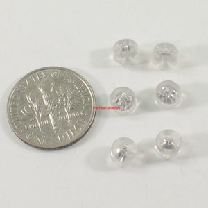 P1602-3-Package of 3 Pairs 14k Y / W Gold Silicon Earrings Backing Good for Stud Earring DIY