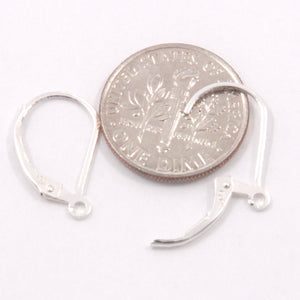PS005-Sterling Silver 925 925 Plain Leverback W/Ring Finding for Pair Earrings