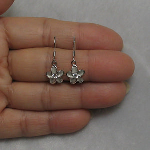 9130050-Solid-Sterling-Silver-Cubic-Zirconia-Plumeria-Dangle-Earrings