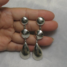 Load image into Gallery viewer, 9130120-Solid-Sterling-Silver-.925-Dangle-Raindrops-Unique-Stud-Earrings