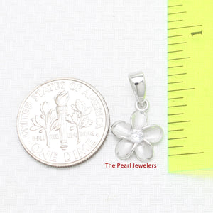 9230040-Sterling-Silver-925-Hawaiian-Traditional-Plumeria-Cubic-Zirconia-Pendant