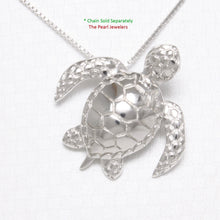 Load image into Gallery viewer, 9230080-Sterling-Silver-High-Polish-Shiny-3D-Hawaiian-Honu-Sea-Turtle-Pendant