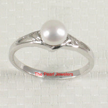 Load image into Gallery viewer, 9300040-Cute-Solid-Sterling-Silver-925-White-Cultured-Pearl-Solitaire-Ring