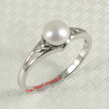 Load image into Gallery viewer, 9300040-Cute-Solid-Sterling-Silver-925-White-Cultured-Pearl-Solitaire-Ring