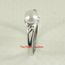 Load image into Gallery viewer, 9300040-Cute-Solid-Sterling-Silver-925-White-Cultured-Pearl-Solitaire-Ring