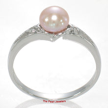 Load image into Gallery viewer, 9300042-Cute-Solid-Sterling-Silver-925-Peach-Pink-Cultured-Pearl-Solitaire-Ring