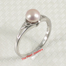 Load image into Gallery viewer, 9300042-Cute-Solid-Sterling-Silver-925-Peach-Pink-Cultured-Pearl-Solitaire-Ring