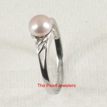 Load image into Gallery viewer, 9300042-Cute-Solid-Sterling-Silver-925-Peach-Pink-Cultured-Pearl-Solitaire-Ring