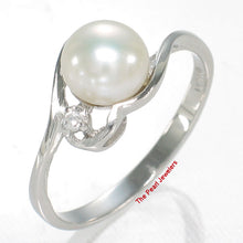 Load image into Gallery viewer, 9300050-Cute-Solid-Sterling-Silver-White-Cultured-Pearl-Cubic-Zirconia-Ring
