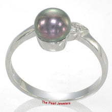 Load image into Gallery viewer, 9300061-Black-Cultured-Pearl-C.Z.-Solitaires-Accents-Ring-Sterling-Silver