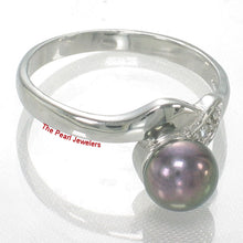 Load image into Gallery viewer, 9300061-Black-Cultured-Pearl-C.Z.-Solitaires-Accents-Ring-Sterling-Silver