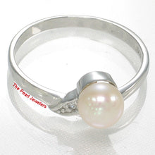 Load image into Gallery viewer, 9300062-Romantic-Pink-Pearl-Cubic-Zirconia-Solitaires-Sterling-Silver-.925-Ring