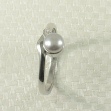 Load image into Gallery viewer, 9300063-Silver-Tone-Pearl-C.Z.-Solitaires-Accents-Sterling-Silver-Ring