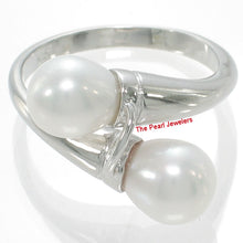 Load image into Gallery viewer, 9300090-Solid-Sterling-Silver-.925-Twin-White-Cultured-Pearl-Cocktail-Ring
