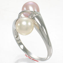 Load image into Gallery viewer, 9300094-Solid-Sterling-Silver-.925-Twin-Peach-Pink-F/W-Cultured-Pearl-Cocktail-Ring
