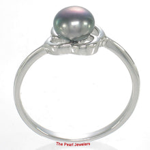Load image into Gallery viewer, 9300111-Solid-Real-Silver.925-Black-Freshwater-Cultured-Pearl-Solitaire-Ring