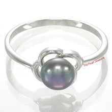 Load image into Gallery viewer, 9300111-Solid-Real-Silver.925-Black-Freshwater-Cultured-Pearl-Solitaire-Ring