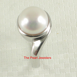 9300140-Solid-Sterling-Silver-925-White-F/W-Cultured-Pearl-Solitaire-Ring