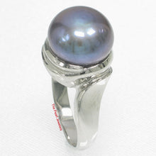 Load image into Gallery viewer, 9300141-Solid-Sterling-Silver-925-Black-Grey-Tone-Pearl-Solitaire-Ring