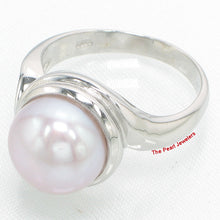 Load image into Gallery viewer, 9300142-Solid-925-Sterling-Silver-Pink-Freshwater-Cultured-Pearl-Solitaire-Ring
