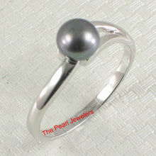 Load image into Gallery viewer, 9300151-Solid-Sterling-Silver-925-Black-Freshwater-Cultured-Pearl-Solitaire-Ring