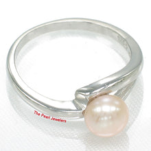 Load image into Gallery viewer, 9300152-Solid-Sterling-Silver-925-Pink-Freshwater-Cultured-Pearl-Solitaire-Ring