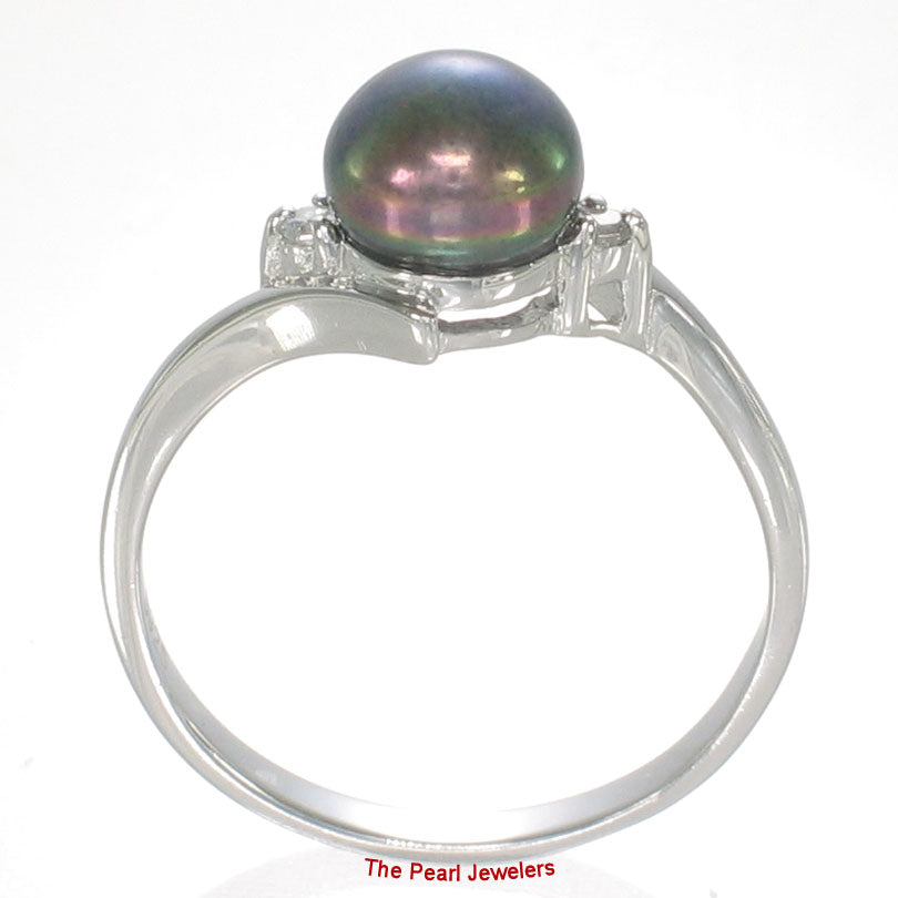 9300181-Solid-Silver-.925-Black-Pearl-Cubic-Zirconia-Solitaires-Accents-Ring
