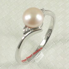 Load image into Gallery viewer, 9300182-Solid-Silver-.925-Pink-Pearl-Cubic-Zirconia-Solitaires-Accents-Ring