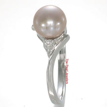 Load image into Gallery viewer, 9300184-Solid-Silver-.925-Lavender-Pearl-Cubic-Zirconia-Solitaires-Accents-Ring