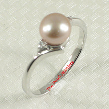 Load image into Gallery viewer, 9300184-Solid-Silver-.925-Lavender-Pearl-Cubic-Zirconia-Solitaires-Accents-Ring