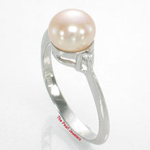 Load image into Gallery viewer, 9300202-Solid-Silver-925-Pink-Pearl-Cubic-Zirconia-Solitaire-with-Accents-Ring