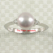 Load image into Gallery viewer, 9300204-Solid-Silver-925-Lavender-Pearl-Cubic-Zirconia-Solitaire-with-Accents-Ring