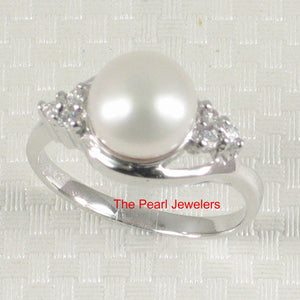 9300210-Solid-Silver-.925-Cubic-Zirconia-Freshwater-White-Pearl-Lady-Ring