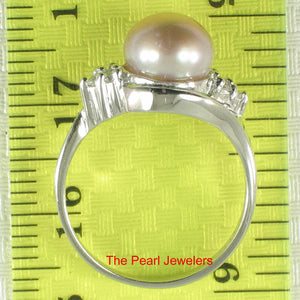 9300214-Solid-Silver-.925-Cubic-Zirconia-Freshwater-Lavender-Pearl-Lady-Ring