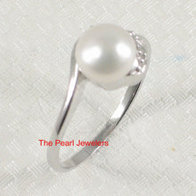 Load image into Gallery viewer, 9300250-Sterling-Silver-Cubic-Zirconia-White-Freshwater-Cultured-Pearl-Ring