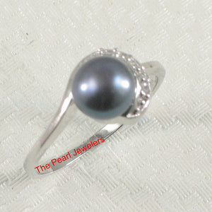 9300251-Sterling-Silver-Cubic-Zirconia-Black-Freshwater-Cultured-Pearl-Ring