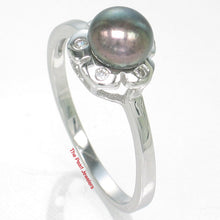 Load image into Gallery viewer, 9300461-Black-Cultured-Freshwater-Pearl-Cubic-Zirconia-Statement-Ring-Sterling-Silver