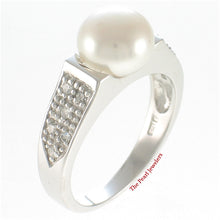Load image into Gallery viewer, 9300510-White-Cultured-Freshwater-Pearl-Cubic-Zirconia-Ring-Sterling-Silver