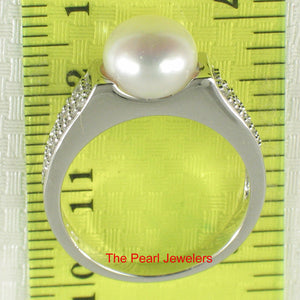 9300510-White-Cultured-Freshwater-Pearl-Cubic-Zirconia-Ring-Sterling-Silver