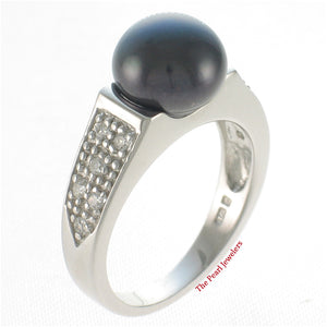 9300511-Black-Cultured-Freshwater-Pearl-Cubic-Zirconia-Ring-Sterling-Silver