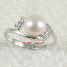 Load image into Gallery viewer, 9302260-Sterling-Silver-Cultured-White-Pearl-and-Cubic-Zirconia-Ring