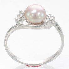 Load image into Gallery viewer, 9302262-Sterling-Silver-Cultured-Pink-Pearl-and-Cubic-Zirconia-Ring
