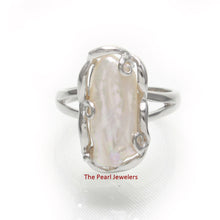 Load image into Gallery viewer, 9309810-Genuine-Natural-White-Biwa-Pearl-Ring-.925-Solid-Sterling-Silver